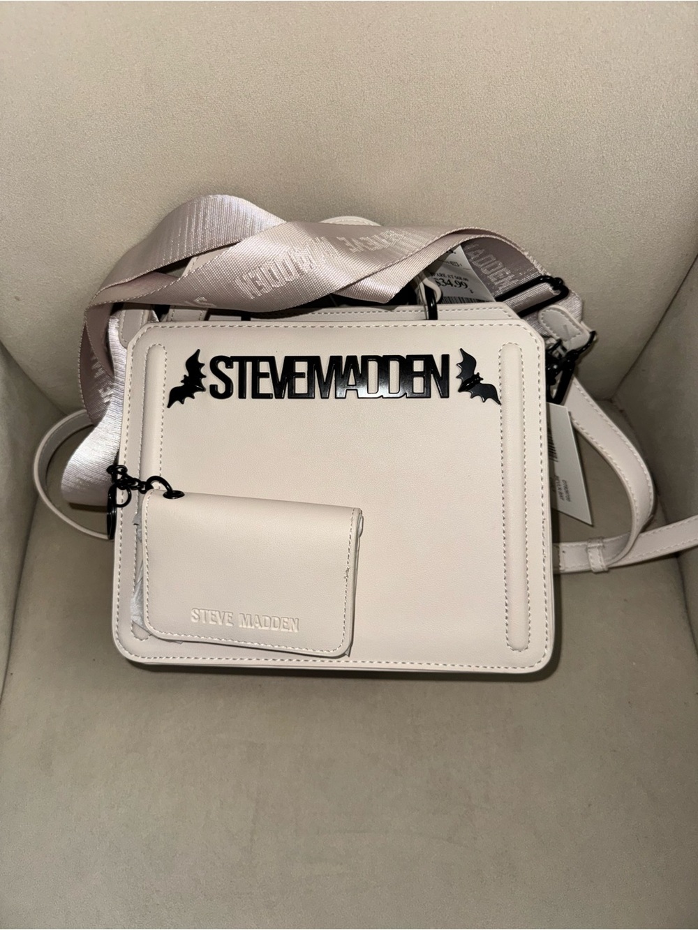 Steve Madden Pale Cream Bevelyn Bat  Bag
